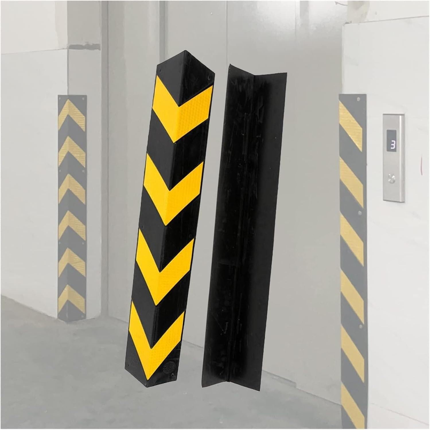 Accessories Car Parking Protector Wall Corner Guard for Parking Garages L-Shape Parking Garages Rubber Column 1cm Thick(5pcs-120cm)