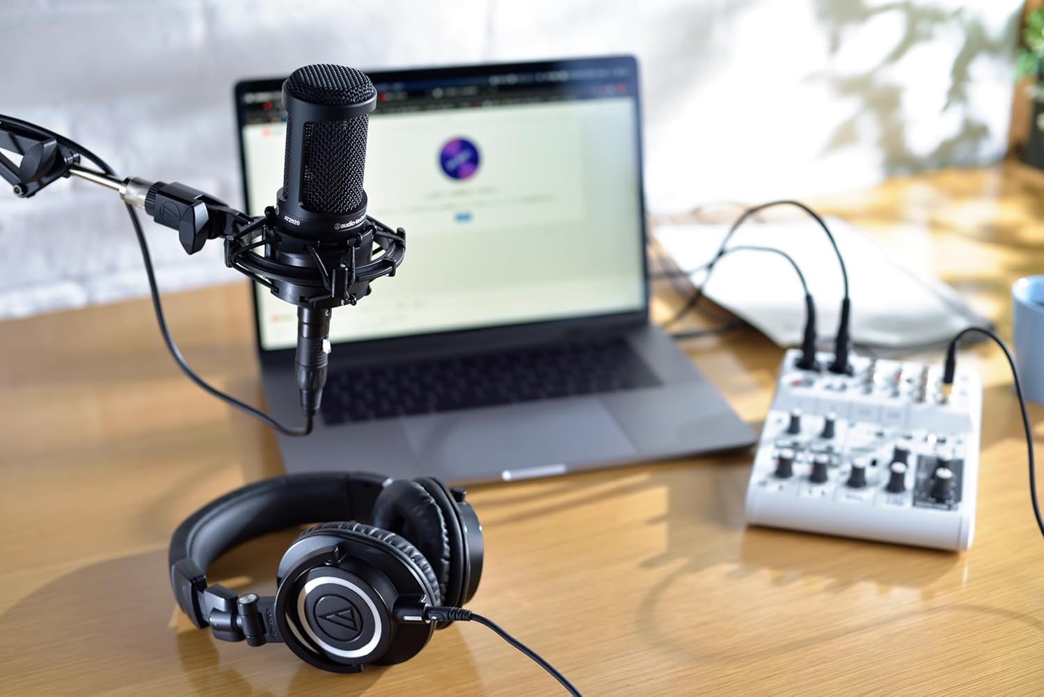 Audio-Technica AT2020 Cardioid Condenser Studio XLR Microphone, Ideal for Project/Home Studio Applications, Black