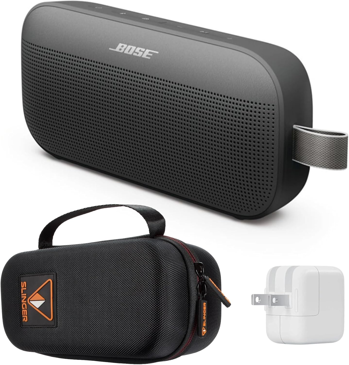 Bose New SoundLink Flex Portable Bluetooth Speaker (2nd Gen), Outdoor Speaker with Hi-Fi Audio, Up to 12 Hours Battery, Waterproof and Dustproof, + Slinger Hard Travel Case