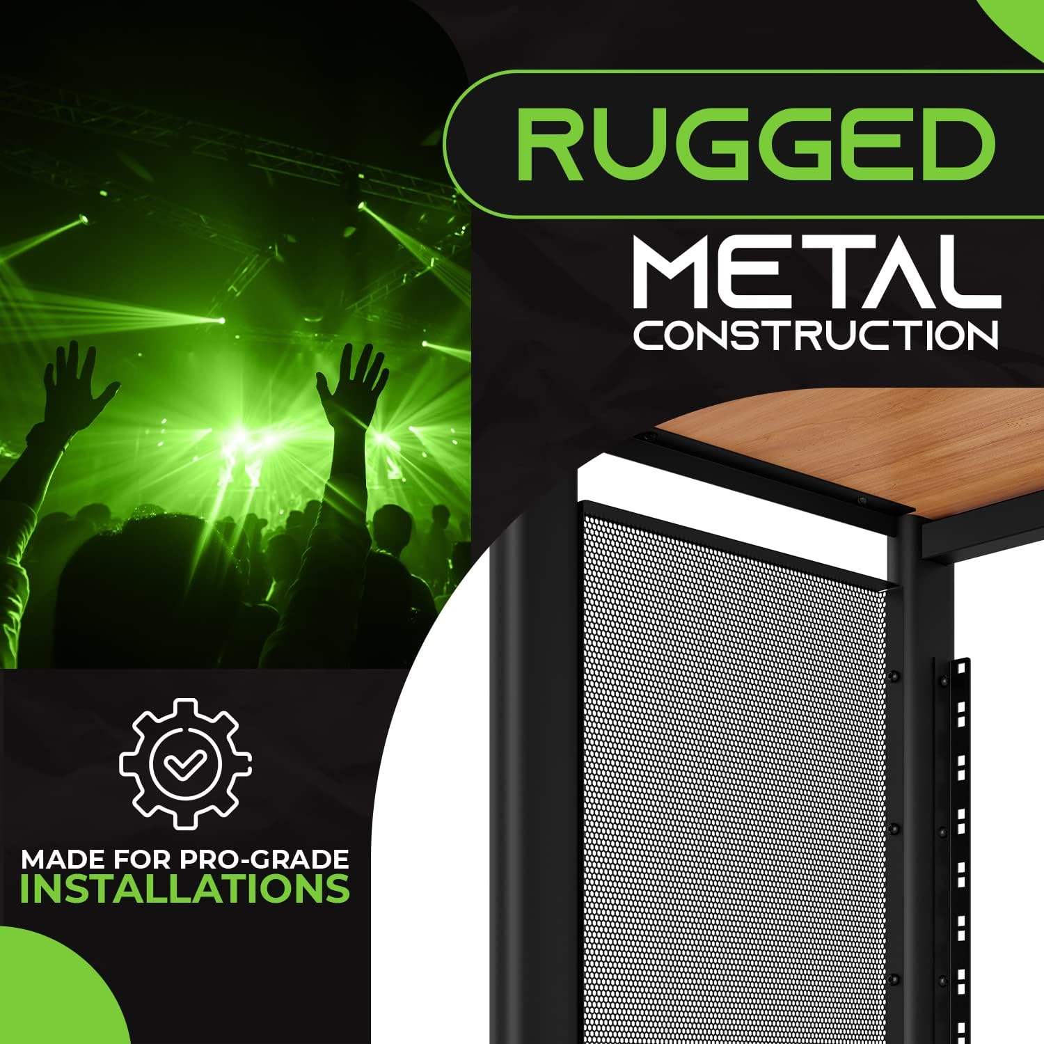 GEARit 12U Audio Rack With Flat Top for 19