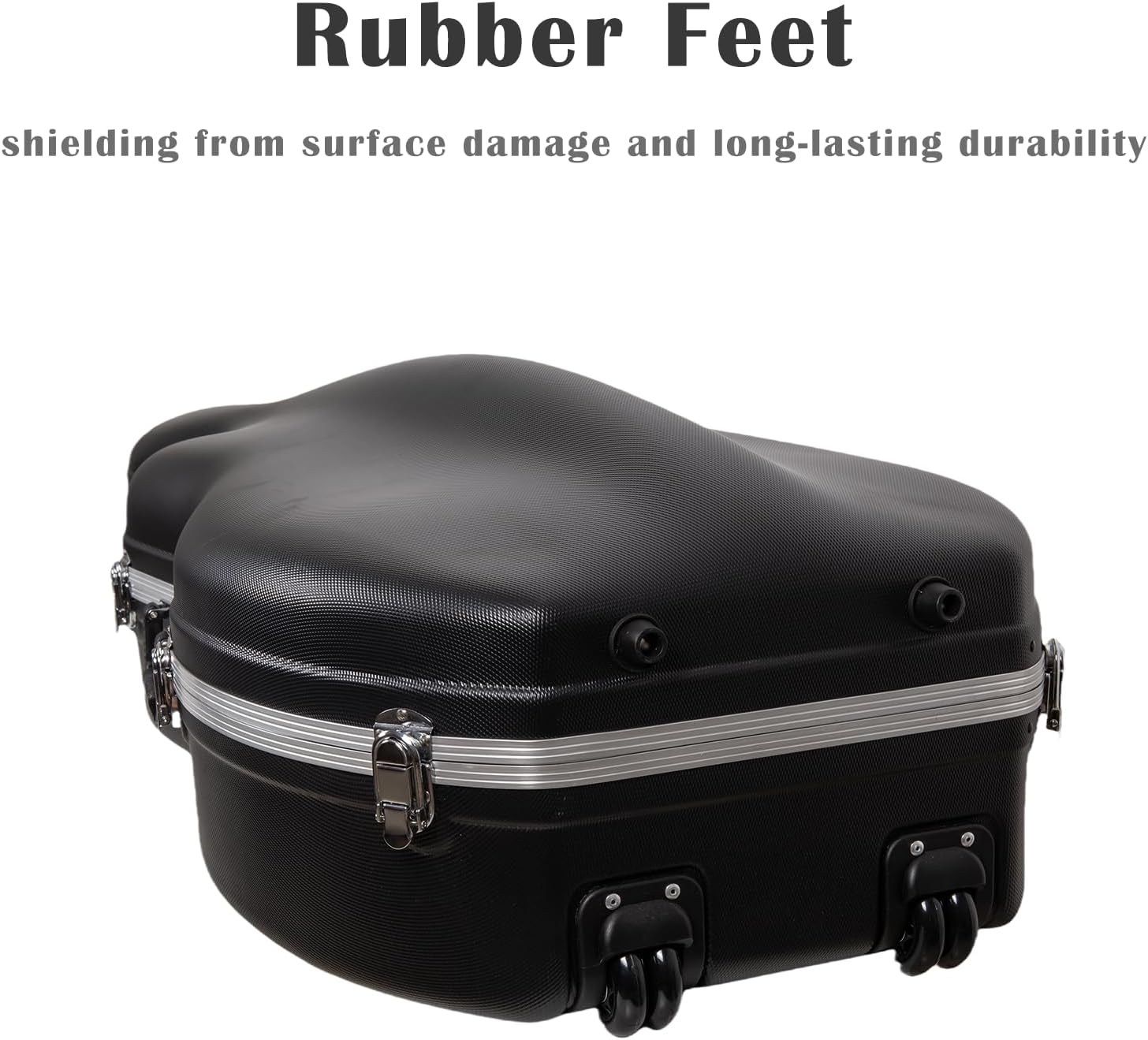 Crossrock ABS Hard Cello Case for 4/4 & 3/4 | Matte Black Diamond Texture, Commuter-Ready Design with Wheels – Scratch-Resistant Daily Protection