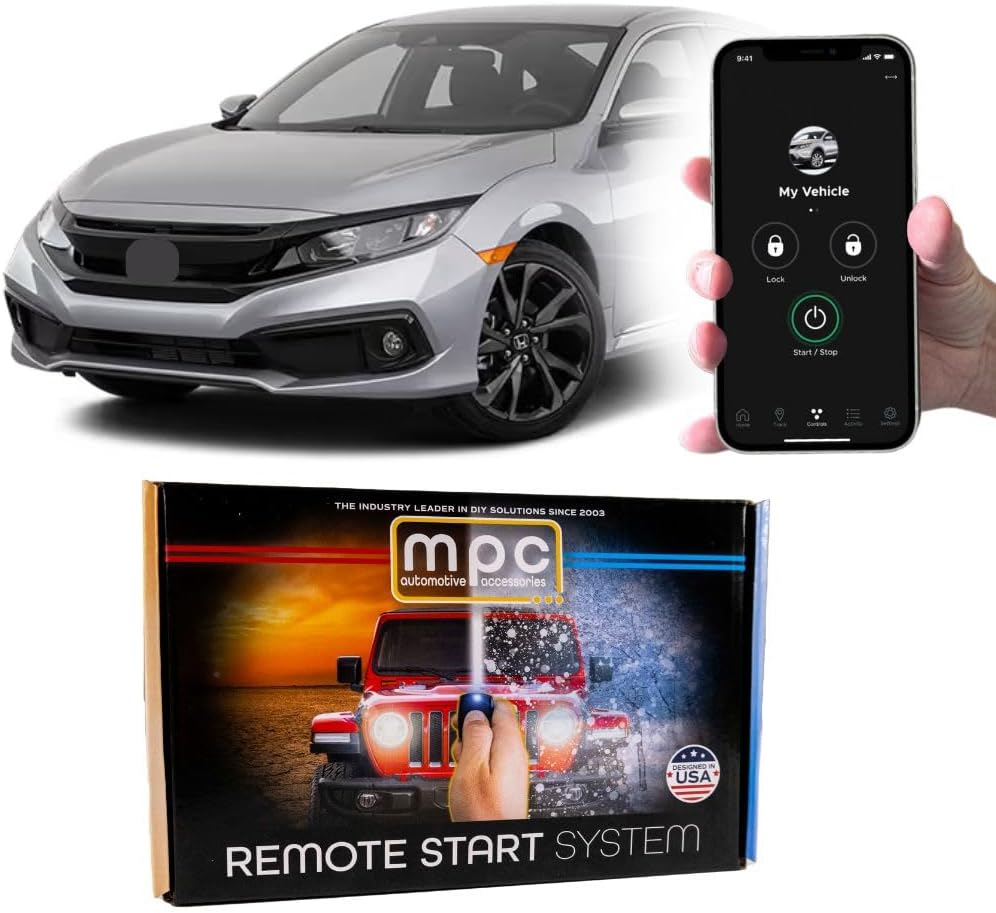 MPC Smartphone Or Factory Remote Activated Remote Start Compatible with Honda Civic 2016-2021 - Key-to-Start ONLY - T-Harness - w/FlashLink Updater - Premier USA Tech Support