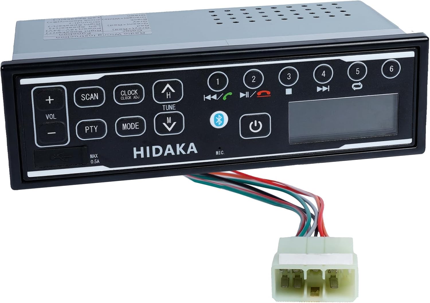 HI-M505 Excavator Radio Receiver,12V-24V DAB+AM/FM USB BT(Supports BT Calls, Phone Charged 0.5A) MP3 Playback Radio Stereo Receiver Car Radio for Komatsu, Kobelco and Sumitomo Excavator