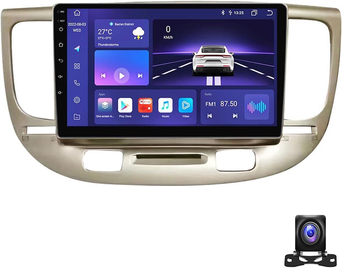 9 Inch Android 13 Car Radio Compatible with KIA RIO2 2005~2011 Bluetooth Car Stereo Compatible with Carplay Android Auto, Navigation, Steering Wheel Controls, Backup Camera,A,M800S 8G+256G