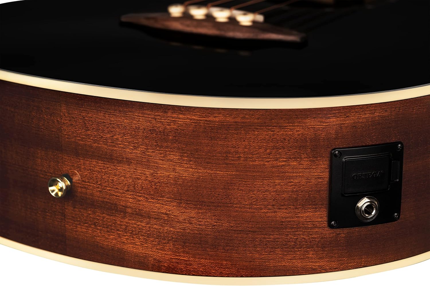 Ortega Guitars Deep Series 4 String Acoustic Bass Guitar, Right-handed, Black, (D8CE-4)