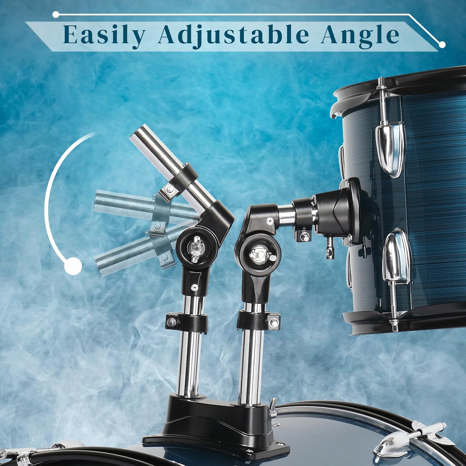 Ktaxon 22 Inch Adult Drum Set, 5-Piece Full-Size Drums Kit with Cymbal Stands, Hi-hat Stand, Sticks, Drum Pedal, Stool & Floor Tom for Beginner Teens Student (Brushed Blue)