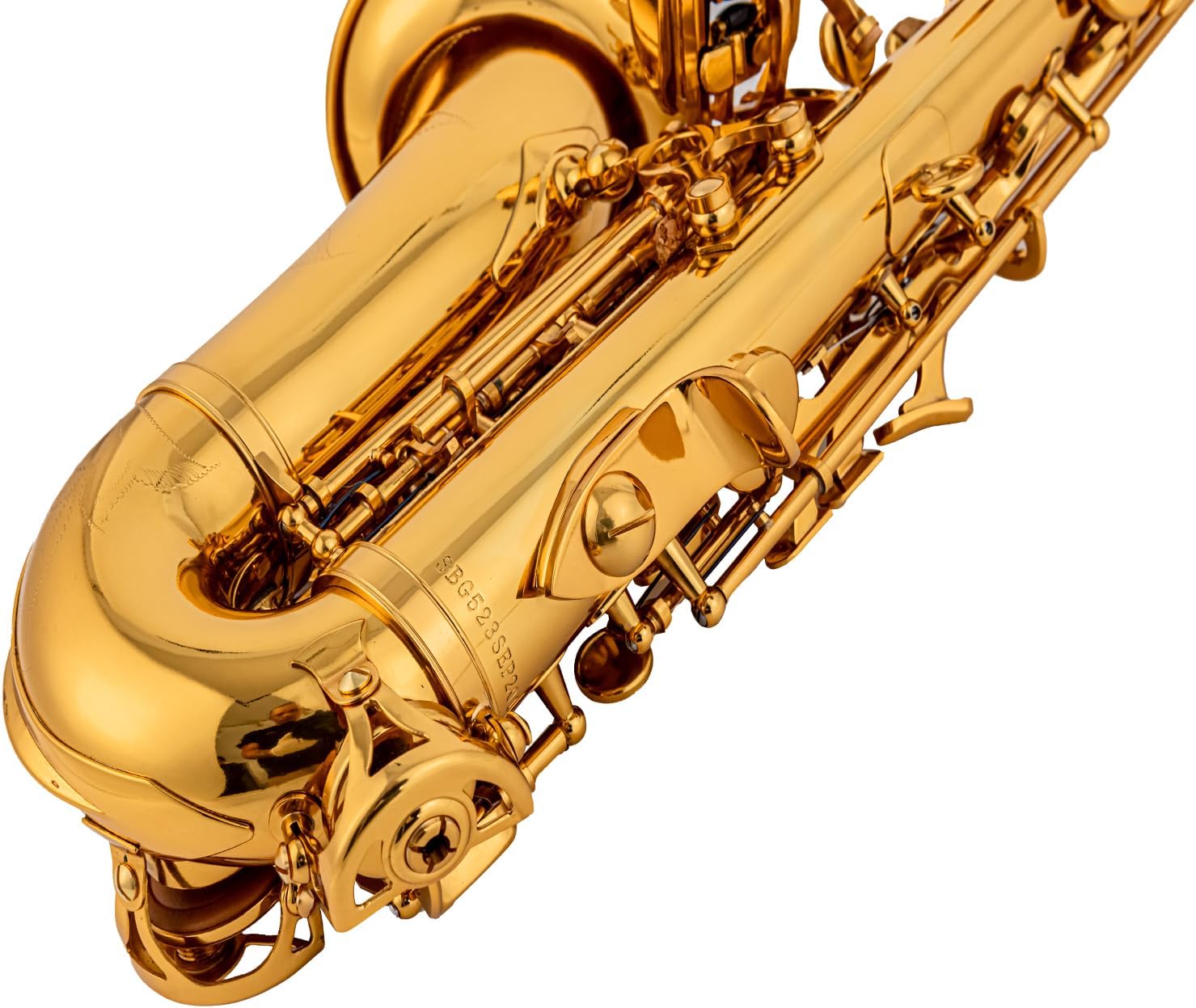 SB-G5 curved Sopranino Saxophone Yellow Brass Body & Keys Gold Lacquer Finish Low Bb - High F# (Gold)