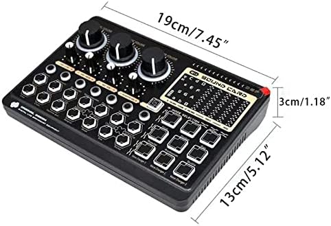 Multifunctional External Sound Card Audio Mixer Card 14 Effects for Music Recording Live Streaming