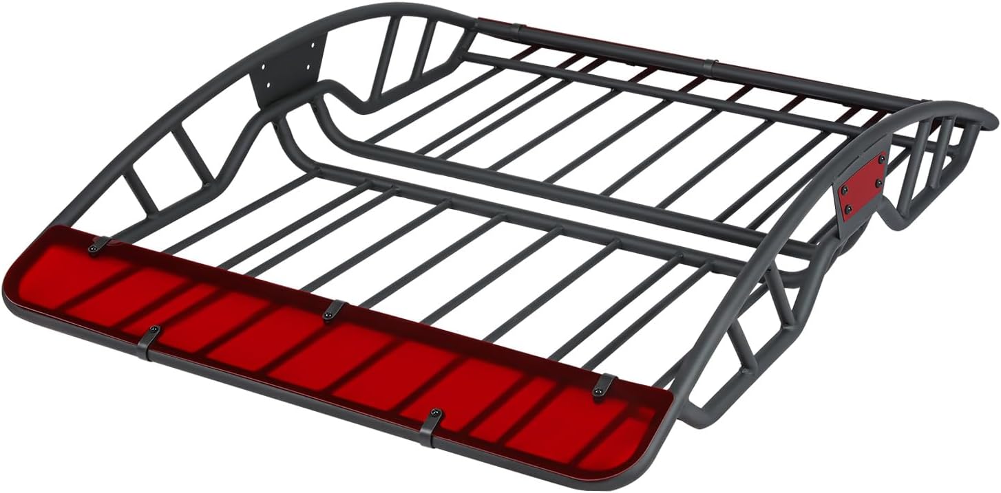 DNA MOTORING Universal Tubular Steel Car Rooftop Cargo Carrier Basket, 55'' W X 40'' L X 5