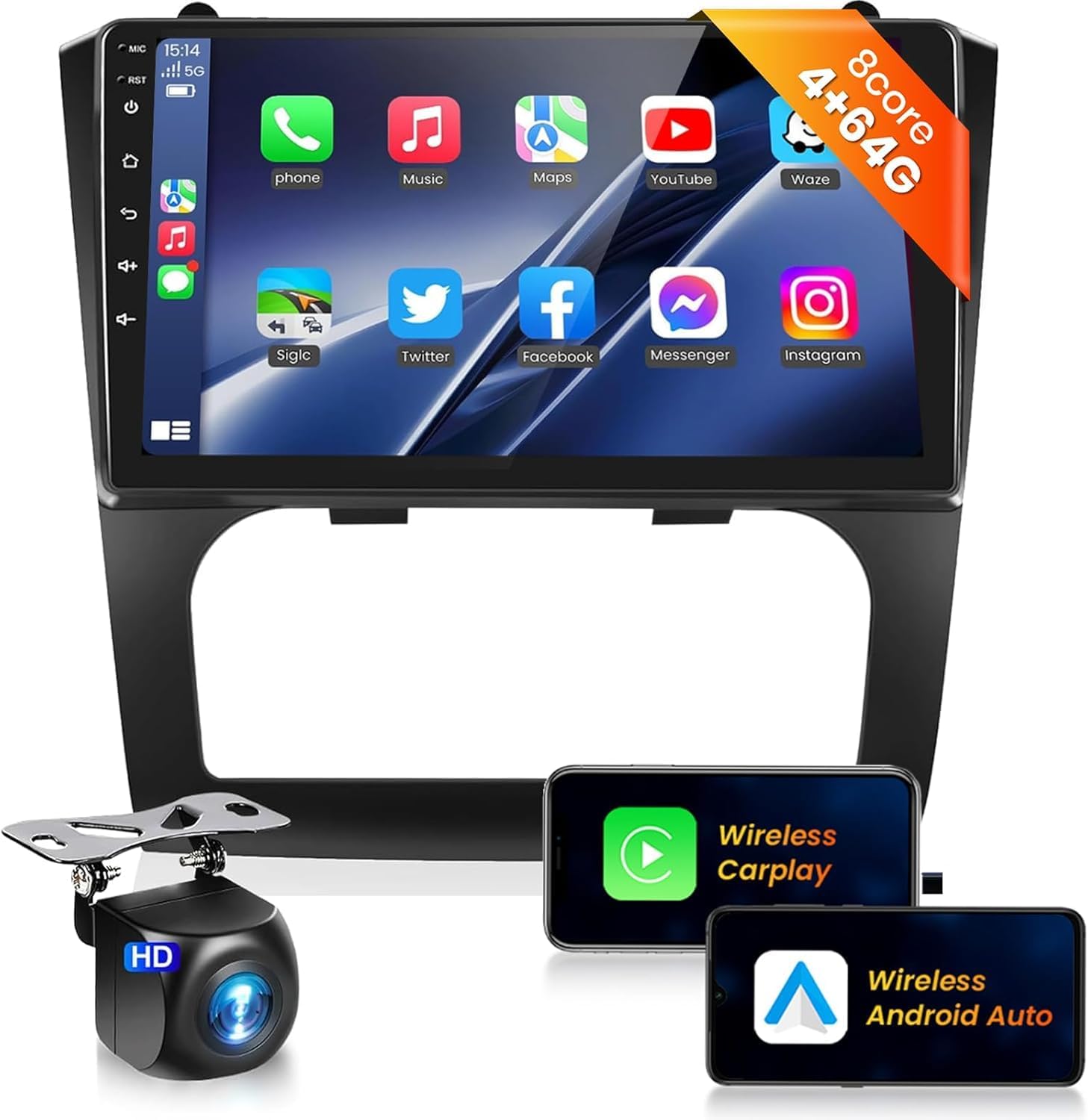 8Core 4G 64G【Hi-Res】Car Stereo Radio for Nissan Altima 2008-2012 (Auto A/C) with 9inch 1280x720P QLED Touch Screen,Wireless CarPlay,Android Auto,DSP 46E,5.0 Bluetooth,GPS/WiFi/FM/RDS/AHD Backup Camera