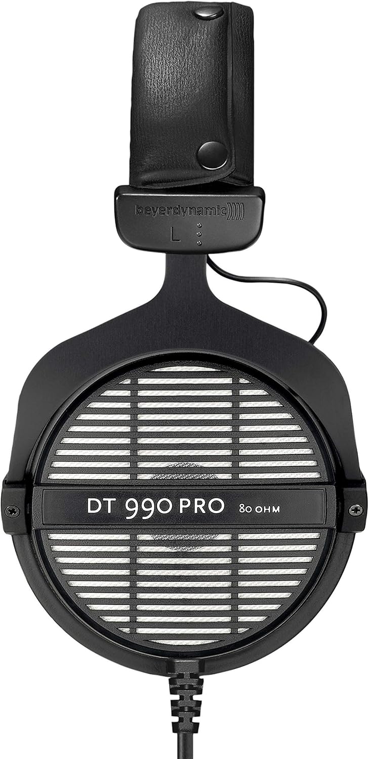beyerdynamic DT 990 PRO Over-Ear Studio Monitor Headphones - Open-Back Stereo Construction, Wired (80 Ohm, Grey) (Renewed)