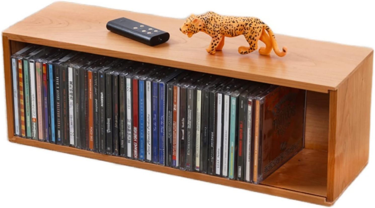 XibanY Record Storage Shelf Stackable Media Storage Rack Shelving and Organizer- CD Storage Box for Media Shelf Storage and Organization Record Holder Shelf