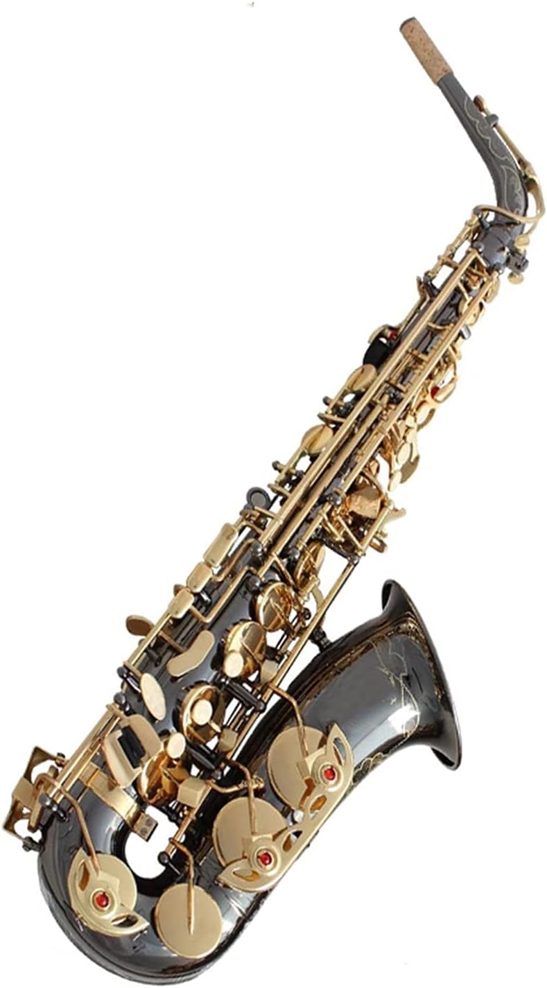 Professional Saxophone E Flat Alto Saxophone Musical Instrument/Wind Instrument Black Nickel-Plated Beginner Saxophone Brass Sax Beginners Kit