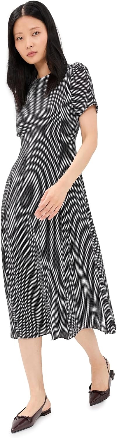 Theory Women's Short Sleeve Flare Midi Dress