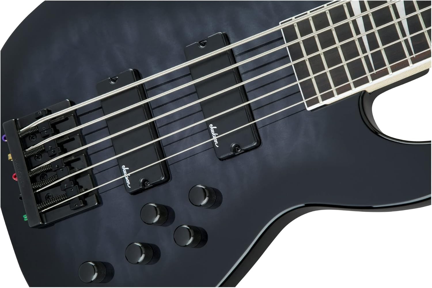 Jackson JS Series 5-String Concert Bass JS3VQ, Transparent Black Burst, Amaranth Fingerboard