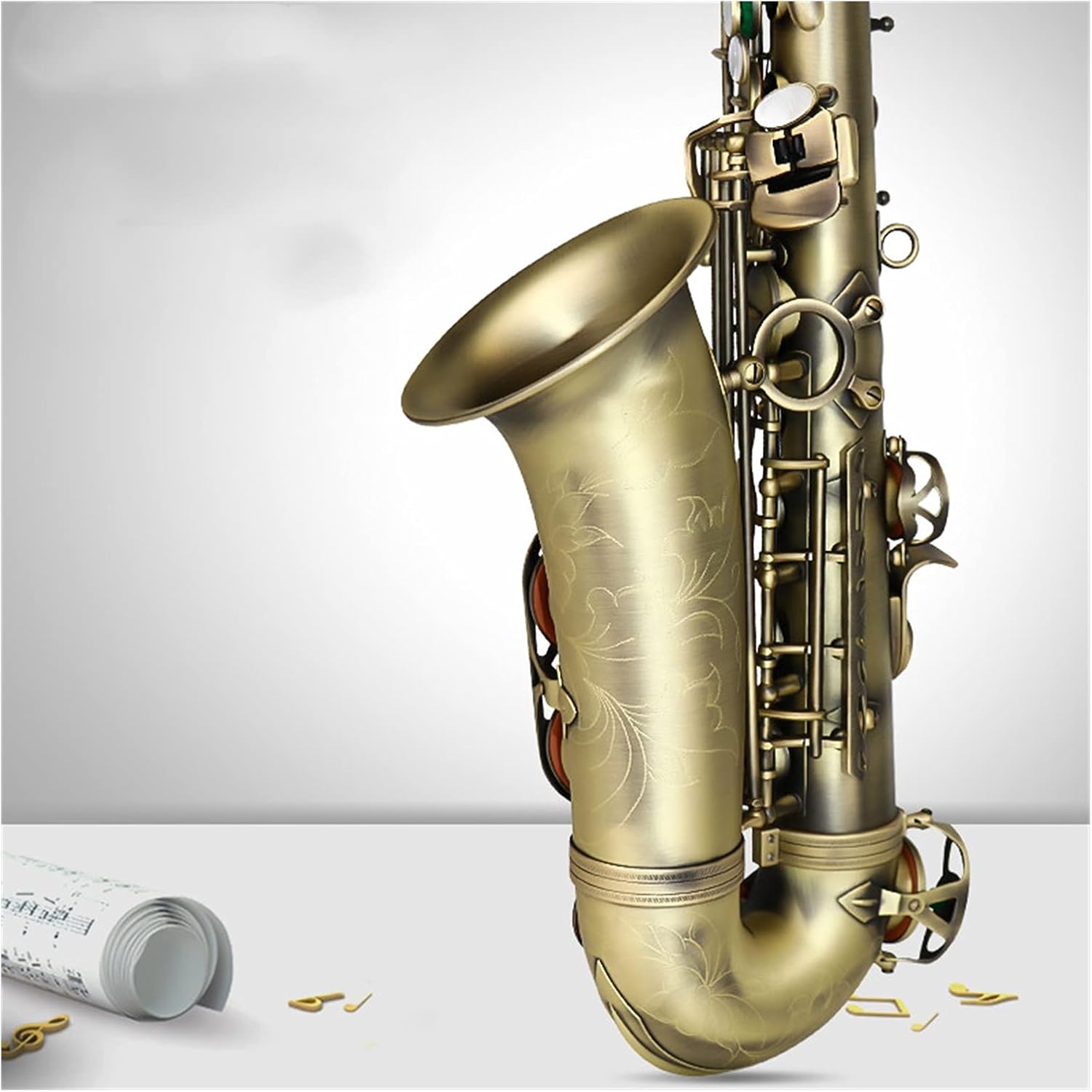 Sax Beginners Kit Antique Finish EB E Flat Alto Saxophone Sax Shell Key Carve Pattern Instrument with Case Other Aeccessaries Wind Instrument