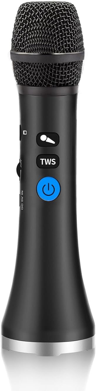 YF79 Wireless Bluetooth Microphone, 20W Portable Karaoke Machine with 2 Mic Duet, 10H Playtime, HD Dynamic Mic for Live Streaming, Party, Home Karaoke, Compatible with iOS/Android Phones