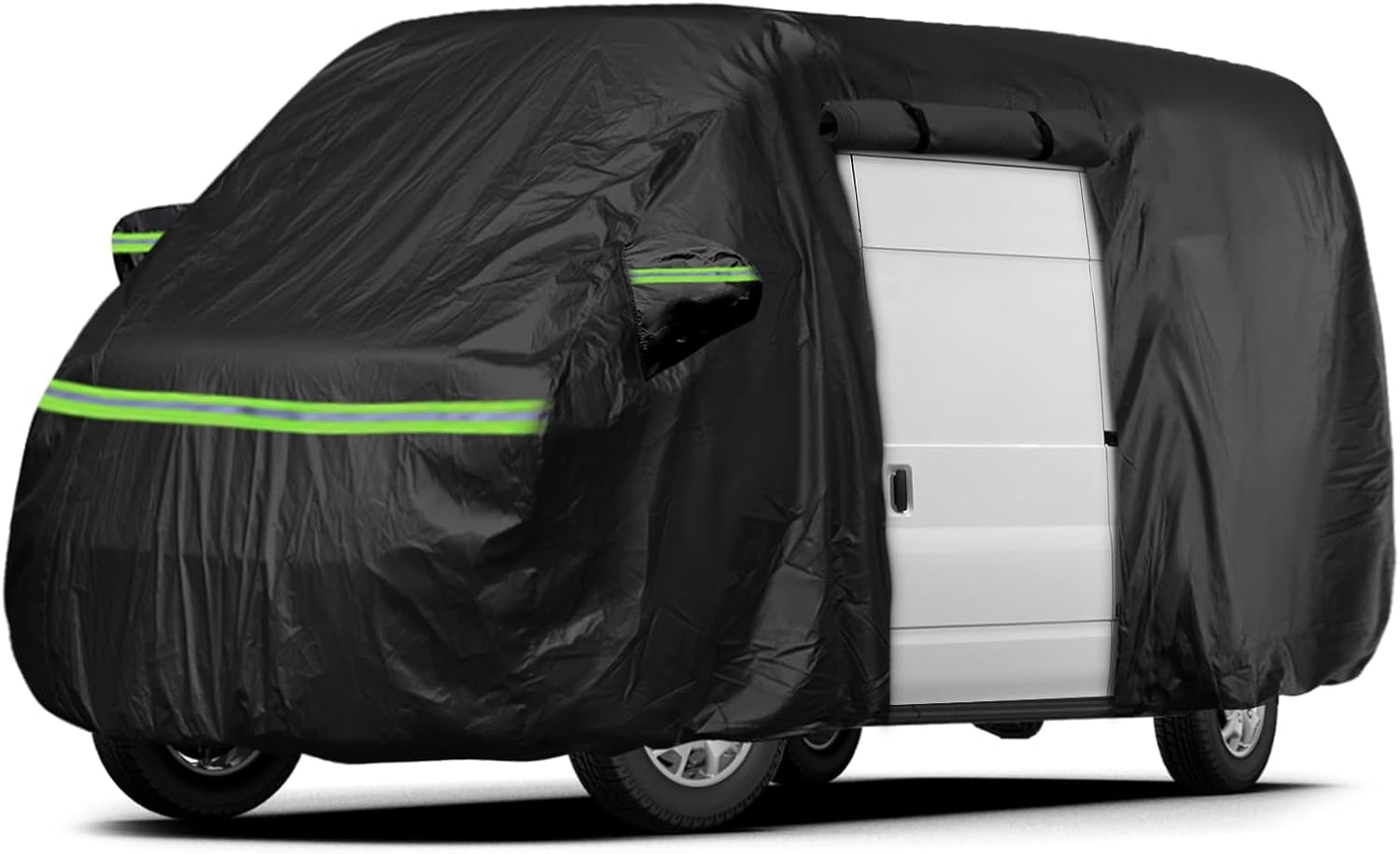 Waterproof Custom Full Coverage Van Car Cover for 2014-2024 Ford Transit Van with High Roof (LWB: 264 * 84 * 120 inch), All Weather Protection Scratch, Dust, Snow Shield