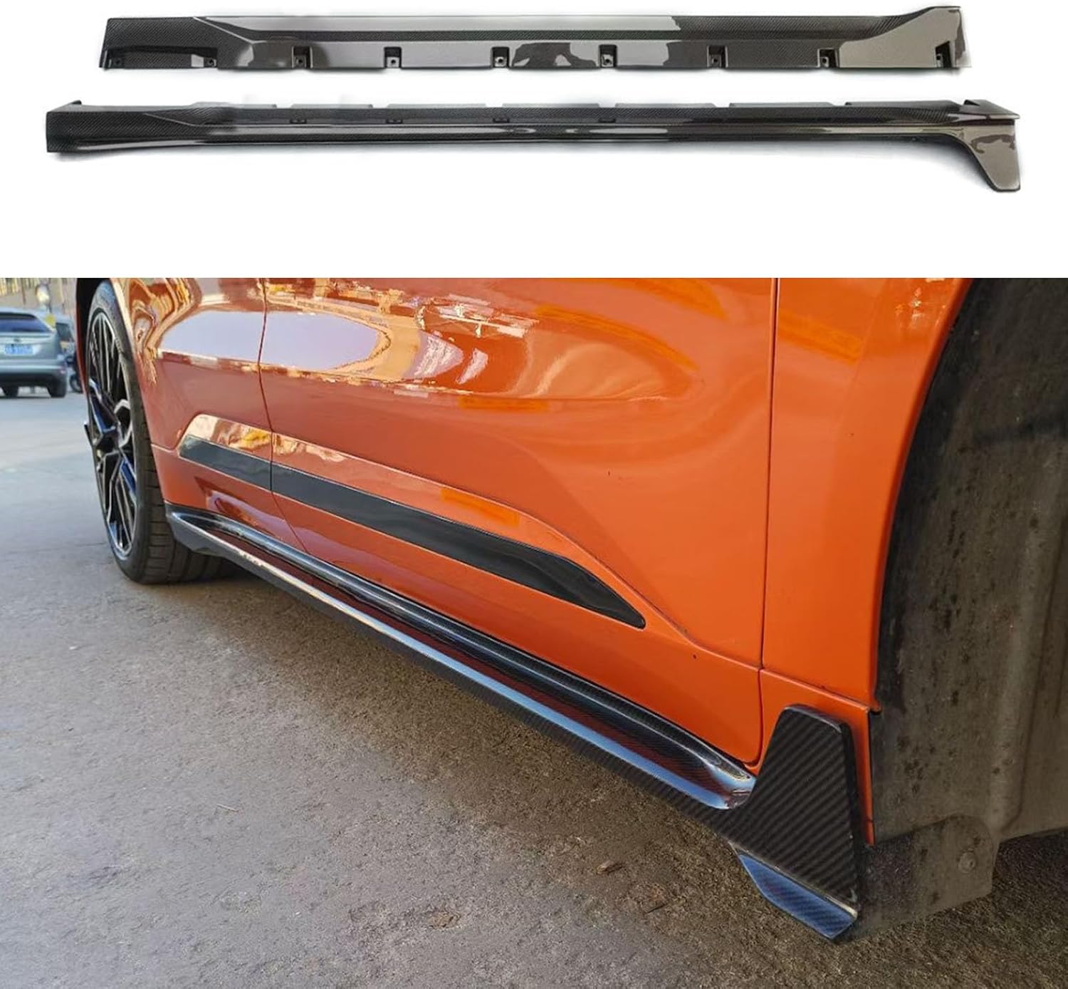Compatible with ZEEKR 001, Carbon Fiber Car Rear Bumper Spoiler Diffuser Splitter Lip Performace Auto Car Accessorise, C Side Skirts