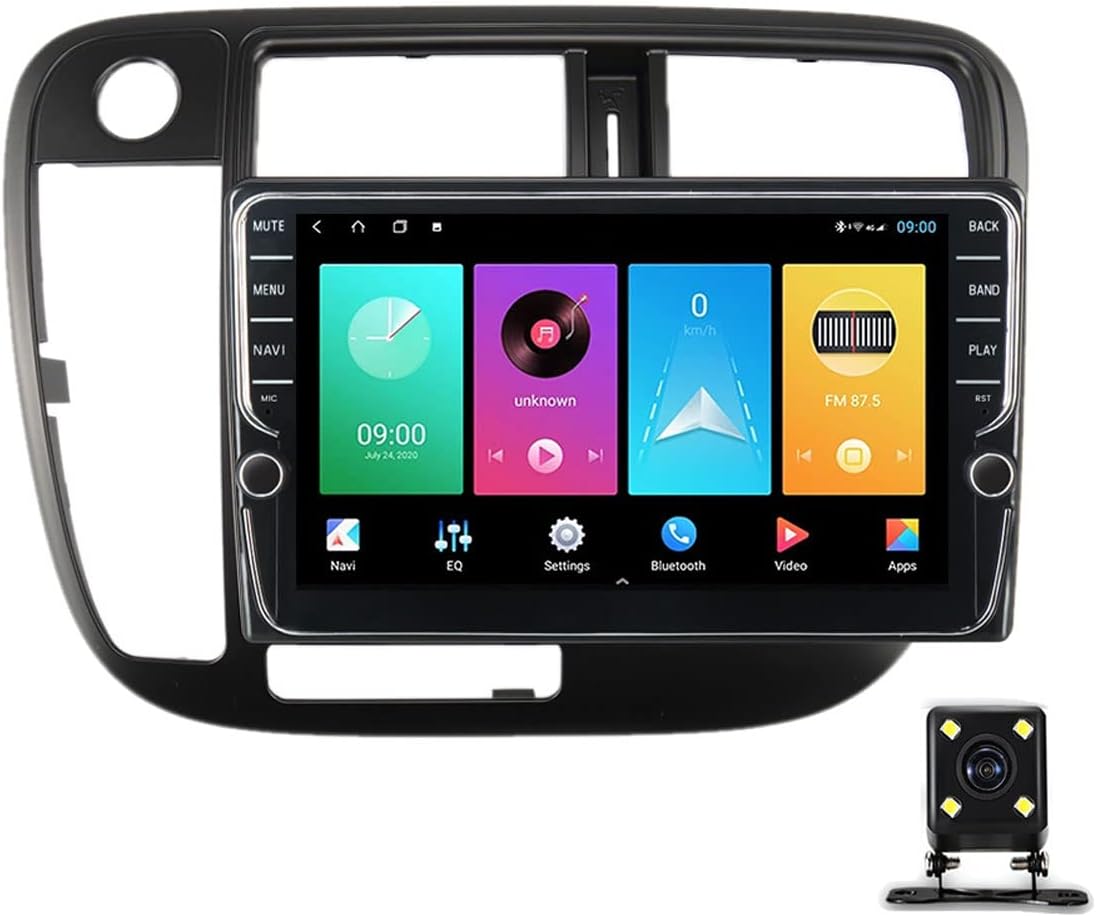 Double Din Car Stereo Compatible with Apple Carplay and Android Auto, 9 Inch Touch Screen Car Stereo with Bluetooth 5.0 Car Audio Receivers for Honda Civic 1998-2000