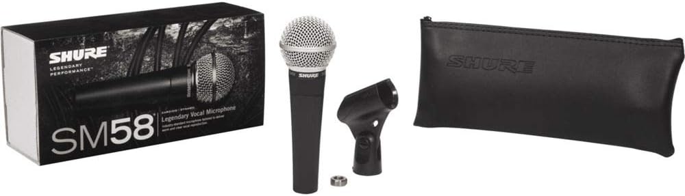 Shure SM58-LC Cardioid Dynamic Vocal Microphone + Extra Two (2) XLR Cables Bundle