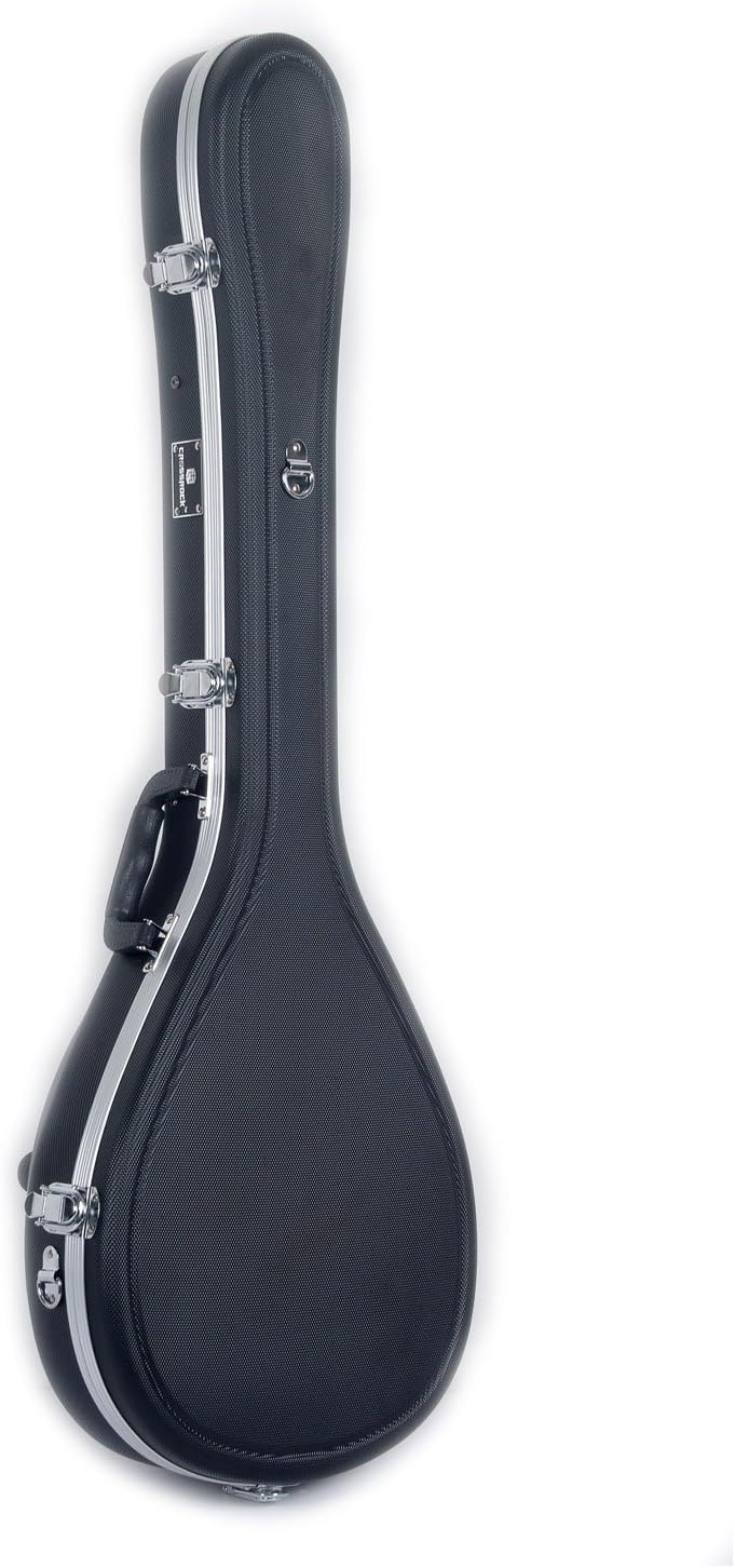 Crossrock CRA860BOBK ABS Molded Greek Bouzouki Hard Shell Case- Backpack Style in Black