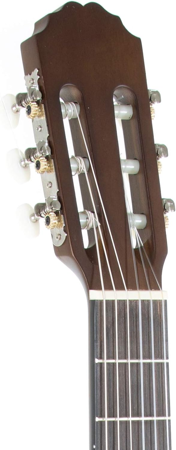 GEWA E-Acoustic Classical Guitar BASIC 4/4, Classical Guitar (ideal for ages 12 and up, nickel silver frets, chrome-plated tuners, lime and pakka wood, scale length: 650 mm, nut width: 52 mm), walnut