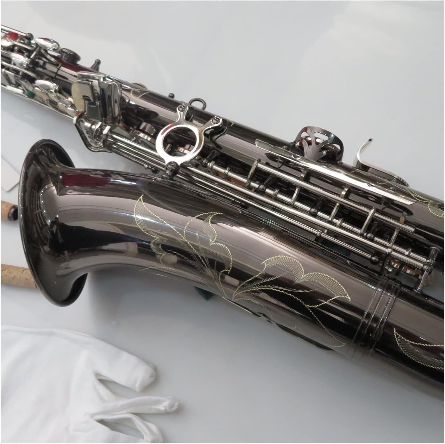 Yellow Brass C Melody Saxophone with Case Black Nickel Sax Musical Woodwind Instruments Beginner Saxophone