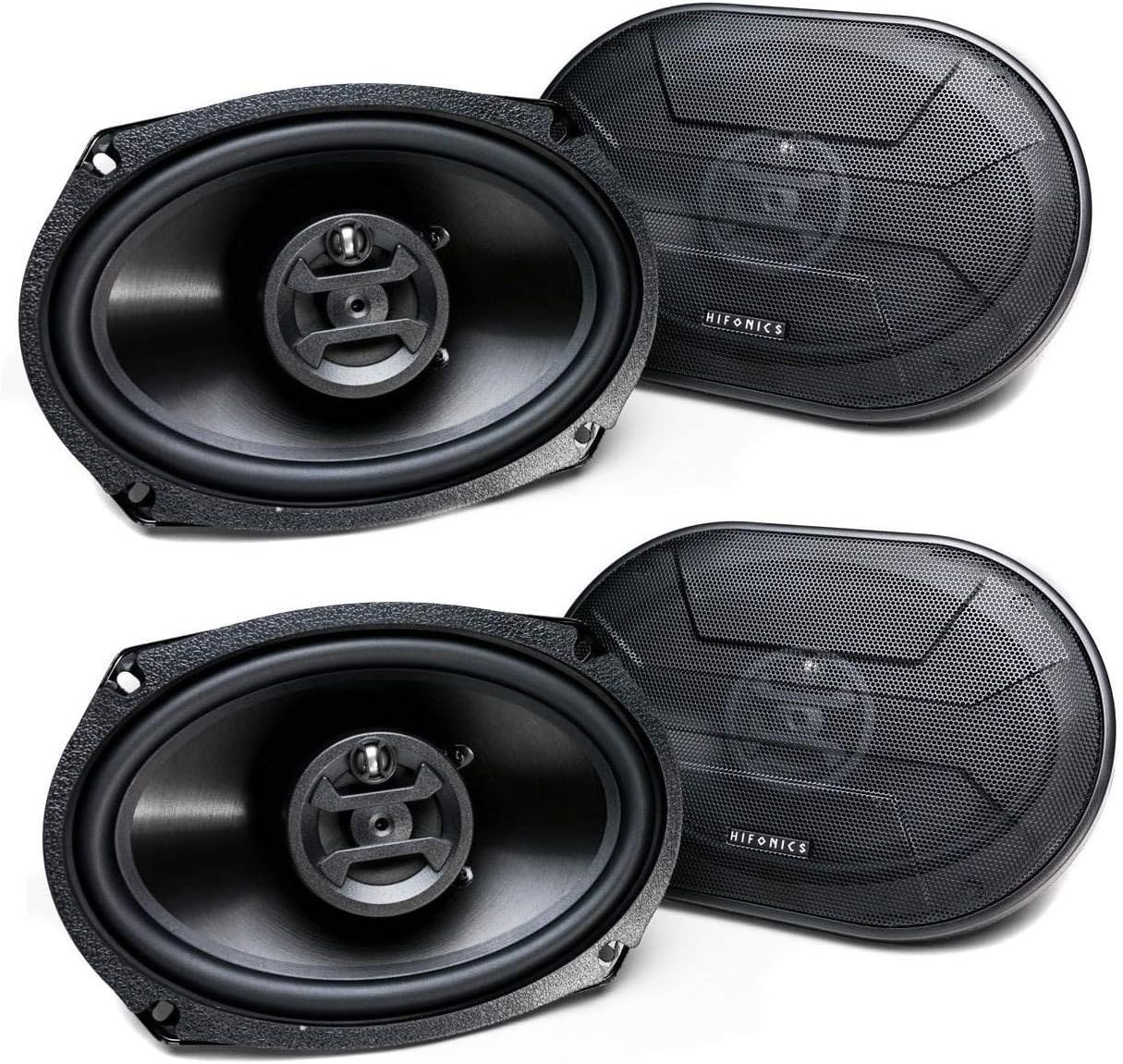 Hifonics Zeus ZS-693, 800 Watt 6 x 9 Inch 3 Way Car Audio Coaxial Speakers, 2 Pairs, Black