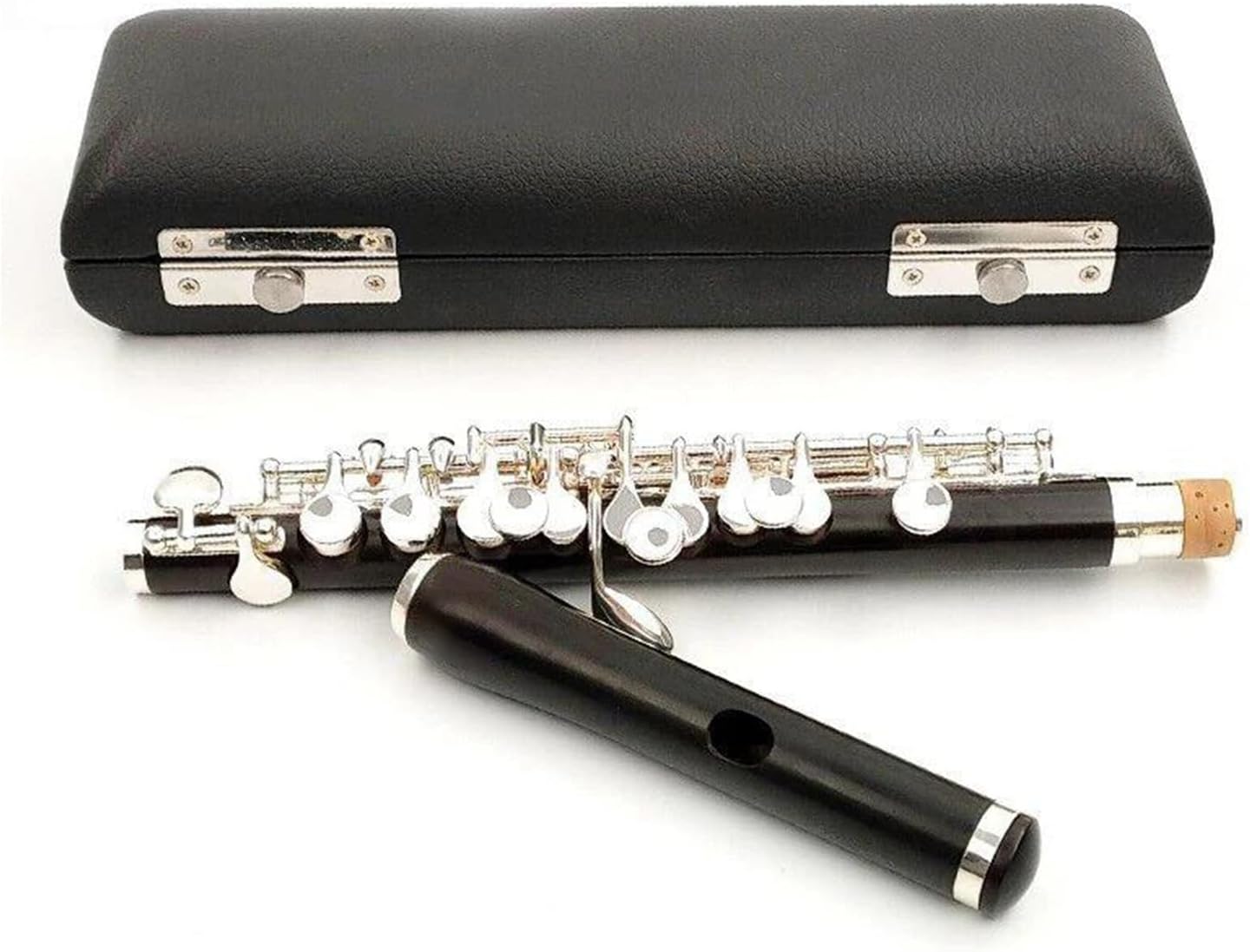Ebony Piccolo C Tone Flute Silver Plated Keys Half Size Flute Woodwind Instruments with Case