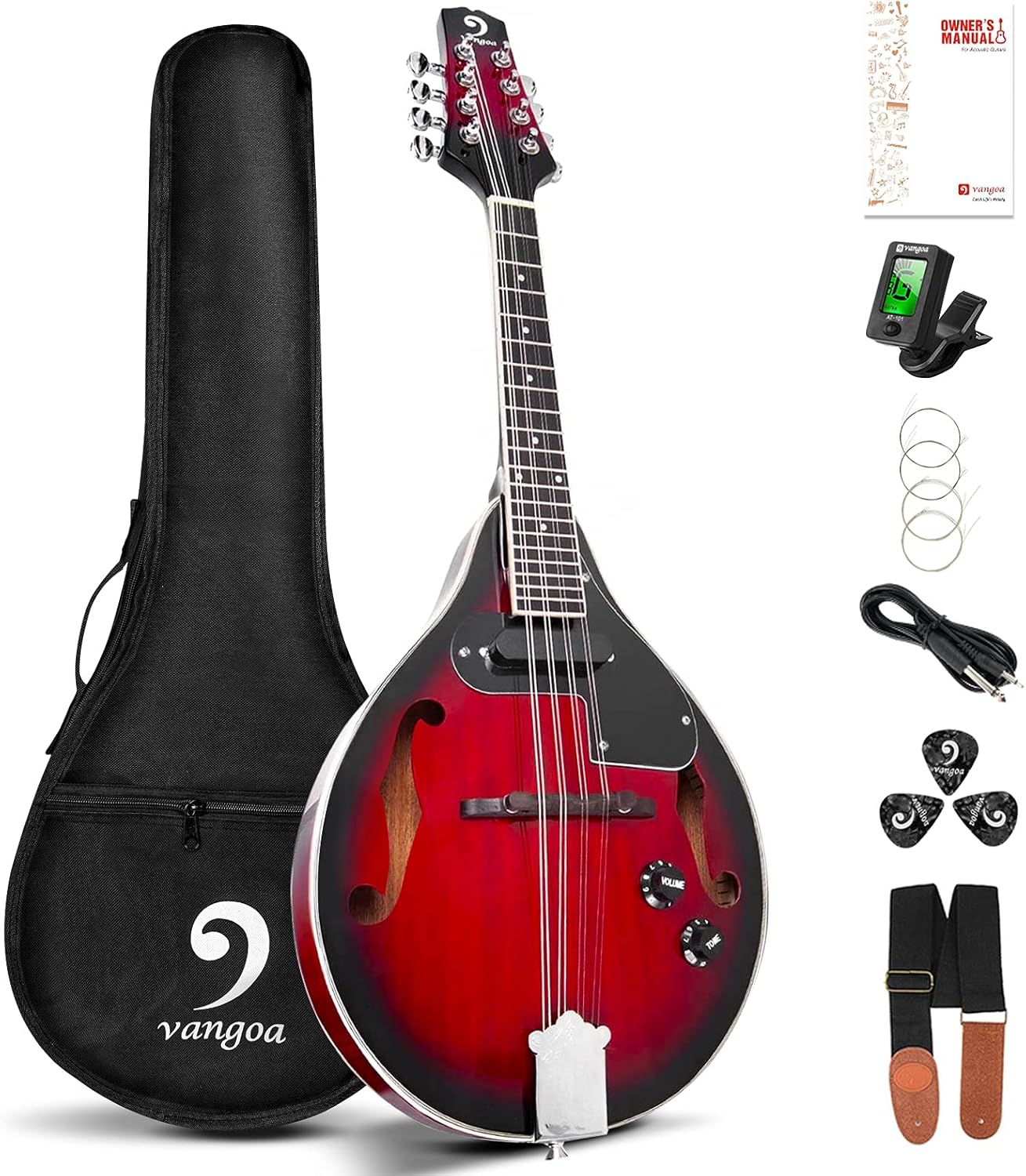 Vangoa Banjo 5 String Full Size Beginner Kit with A Stryle Mandolin Musical Instrument
