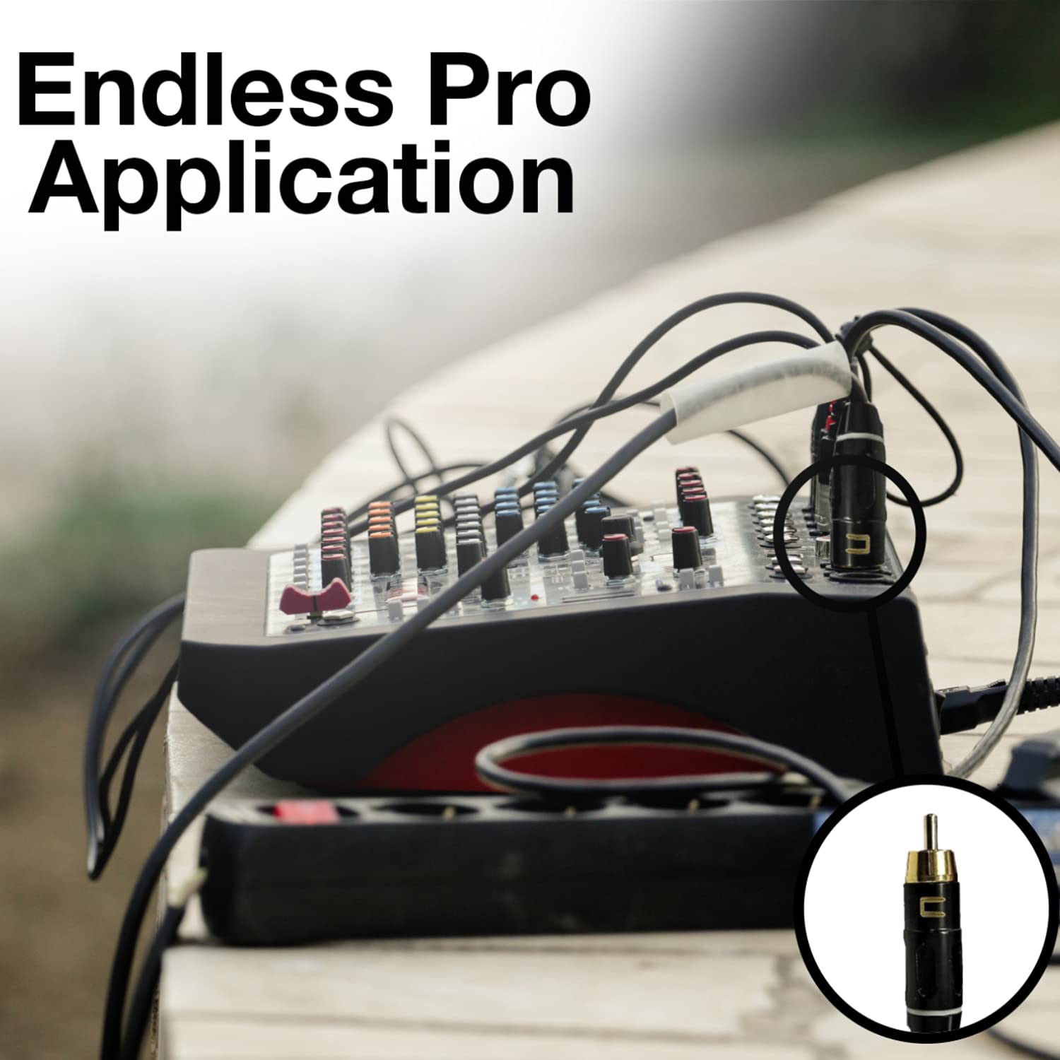 COLUBER CABLE RCA Male to RCA Female - 100 Feet - Black - Pro 3-Pin Microphone Connector for Powered Speakers, Audio Interface or Mixer for Live Performance & Recording