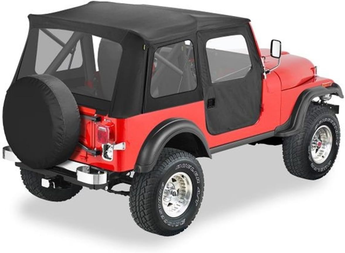 Bestop Supertop Classic - Jeep '55-75 CJ5 / '52-62 M38A1 (Black Denim; Clear Windows)