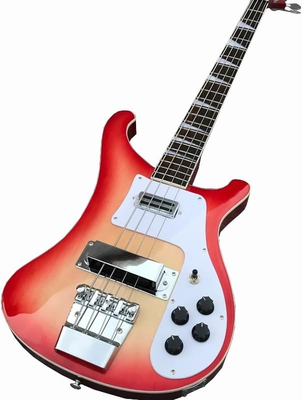 4-String Electric Bass Guitar - Vibrant Sunburst Gloss Finish, 22-Fret Rosewood Fretboard