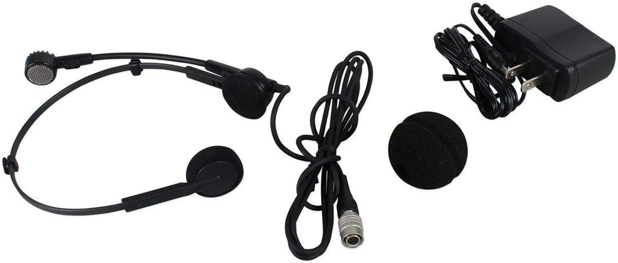 Audio-Technica ATW-1101/H System 10 Wireless Headset Mic System Bundle with Mackie Monitors