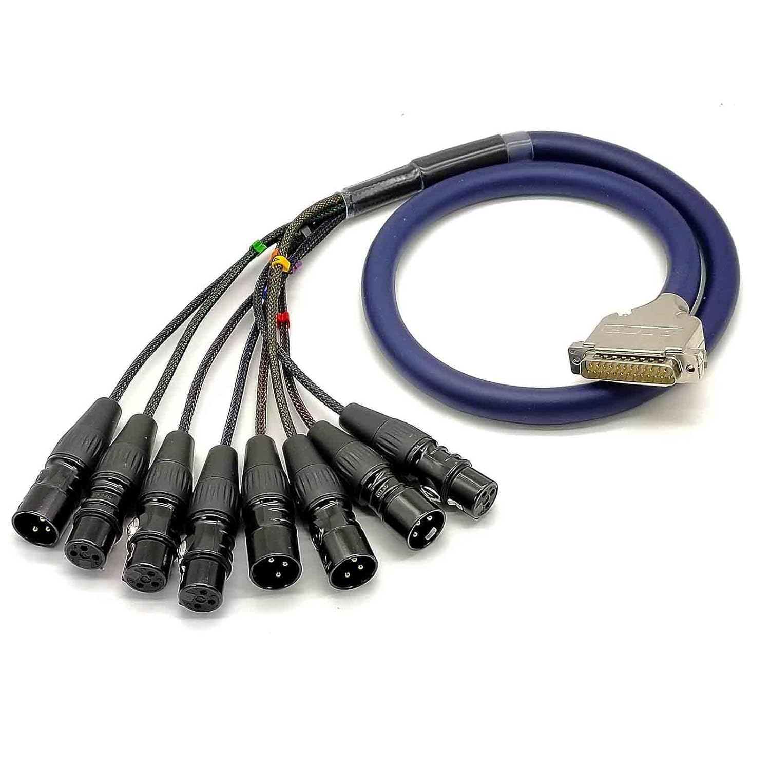 DB25 25 Pin Male to 4 XLR 3Pin Male and 4 XLR 3Pin Female Highly Shield Analog Audio Snake PVC Cable 3Meter