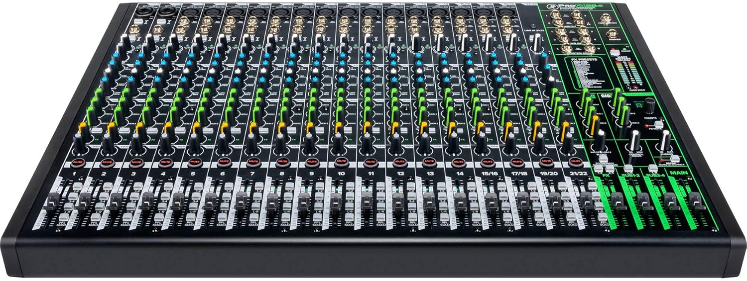 Mackie ProFX22v3 22-Channel Unpowered Mixer USB Bundle with Waveform OEM DAW, 4x Mophead 10-Foot TRS Cable, 4x 10-Foot XLR Cable, 2x 1/4