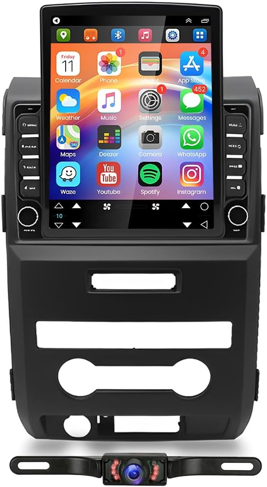 9.7 Inch Android 13 Car Stereo Radio for Ford F150 2009 2010 2011 2012 2013 2014 w/Wireless with CarPlay & Android Auto, 2+64G Touch Screen Double Din Car Radio Built-in WiFi GPS Backup Camera