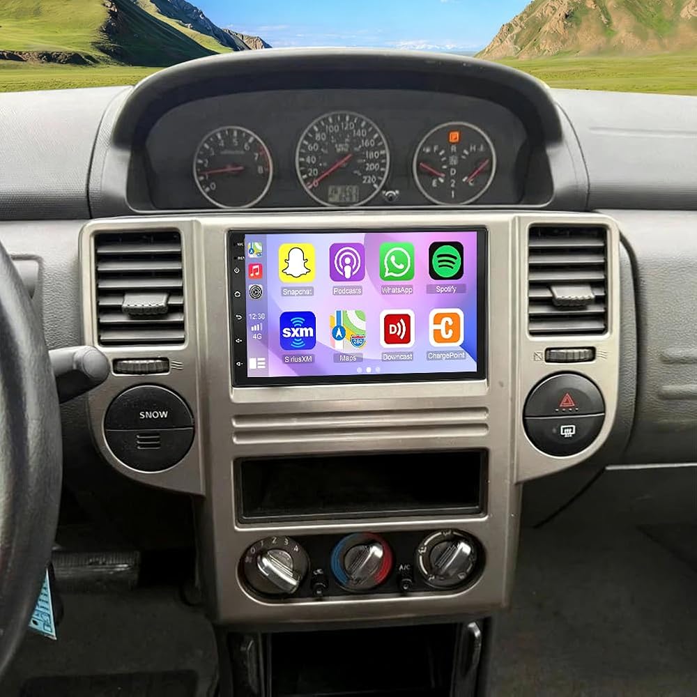 8+256G Car Stereo for Nissan X-Trail 2001-2011 with Wireless Carplay&Android Auto,7 Inch Android 15 Touchscreen Bluetooth Car Radio with GPS, WiFi, FM Radio,Backup Camera,SWC,MIC