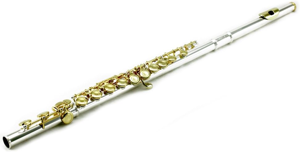Sky Silver Plated Gold Keys Closed Hole C Flute (SKYFL101-GS)
