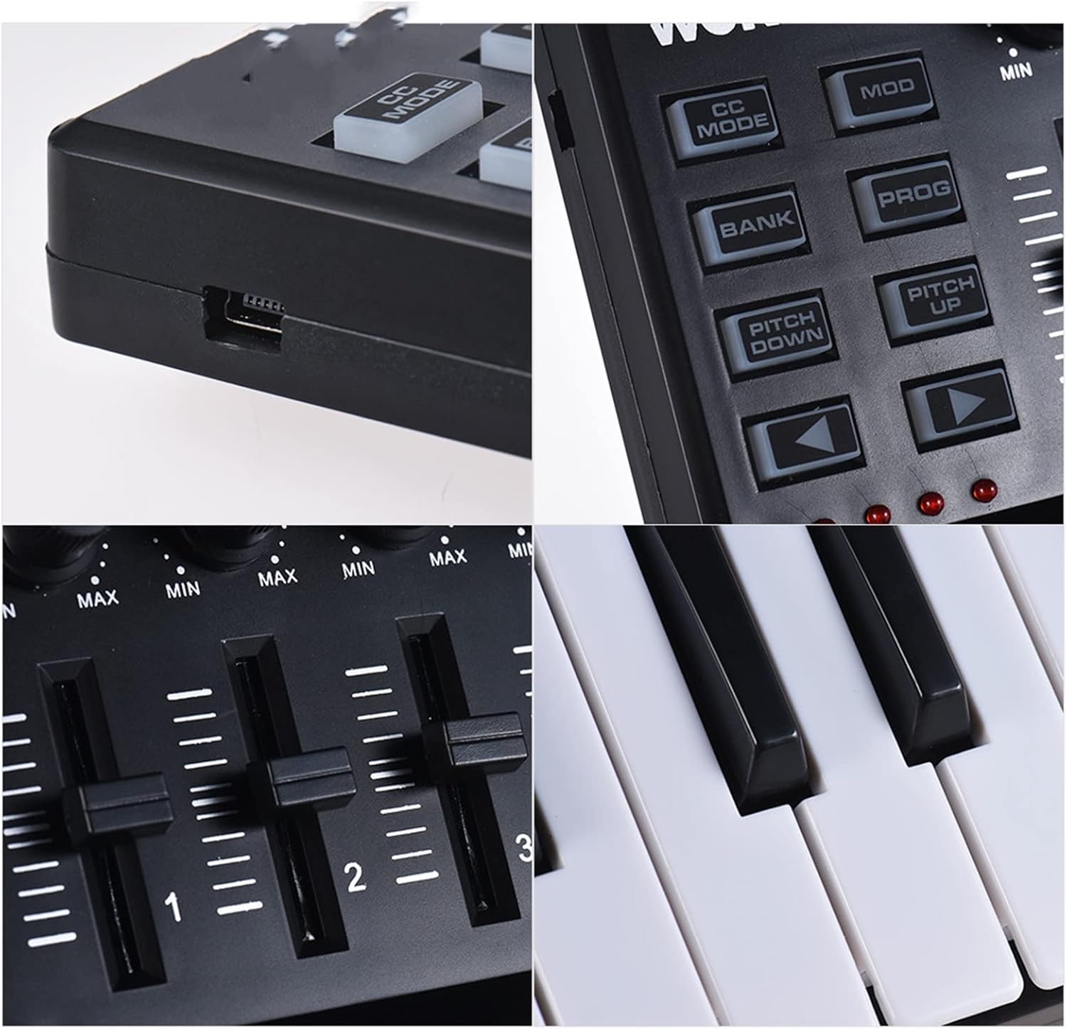 Keyboard Piano Keyboard Portable Mini 25-Key USB Keyboard and Drum Pad MIDI Controller