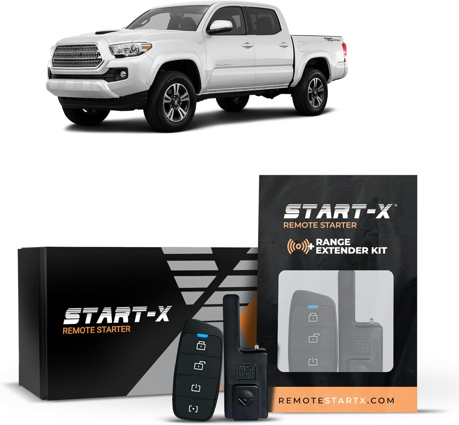 Start-X Remote Starter Kit + 3000ft 2 Way Range Extender for Toyota Tacoma (2016, 2017, 2018, 2019) Trucks with Push-to-Start