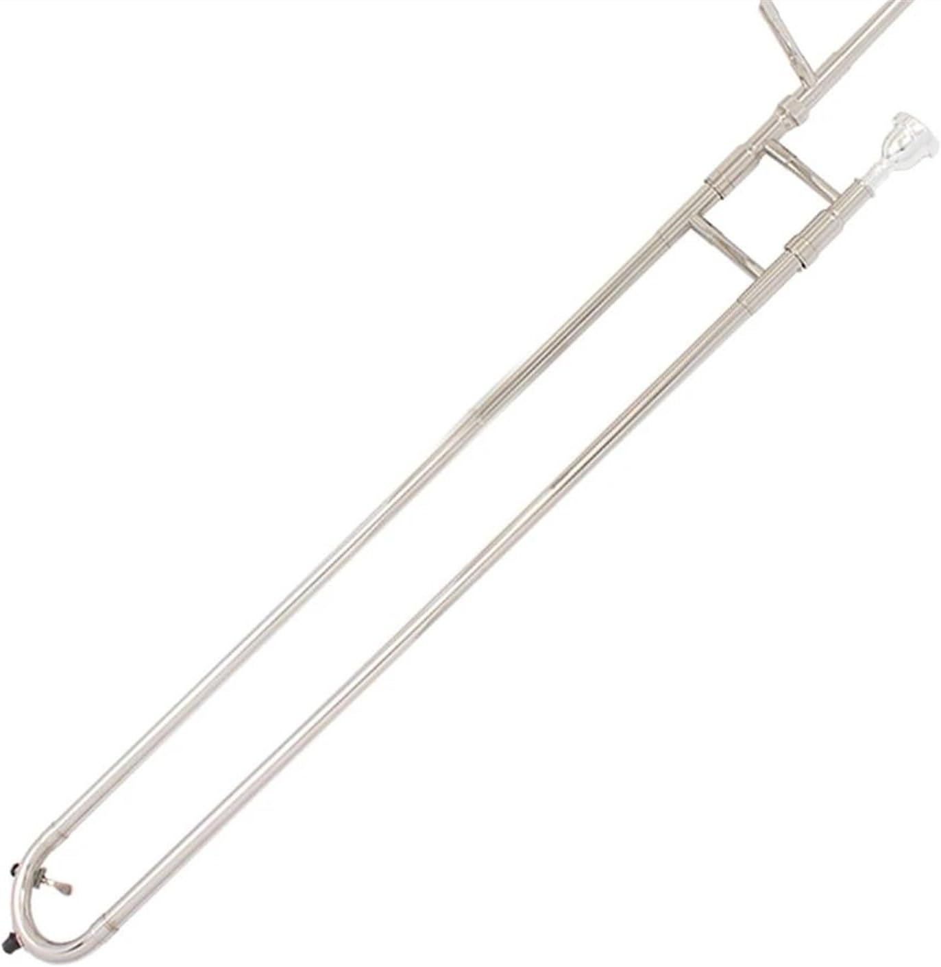 Professionals euphonium Bb Lacquer Silver Trombone Brass Body Alto Trombone Set With Mouthpiece Storage Bag Mute Rod Accessories(Silver trombone set)