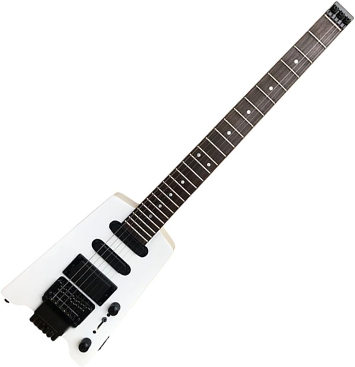 Matte Headless 6 String Electric Guitar Basswood Body Portable Metal Music Travel Musical Instrument Professional Headless Guitar (Color : 02)