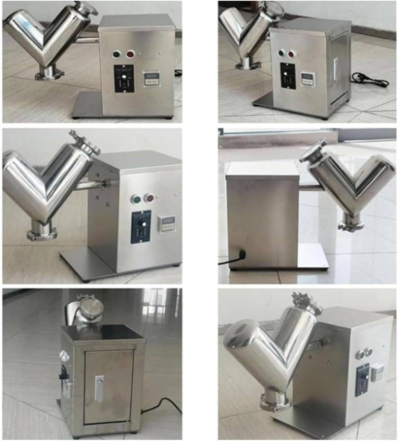 Feed Mixing Machine, 2L V-Type Dry Powder Mixer Particle Granule Blender, Adjustable Speed, for Feed, Medicinal Powder