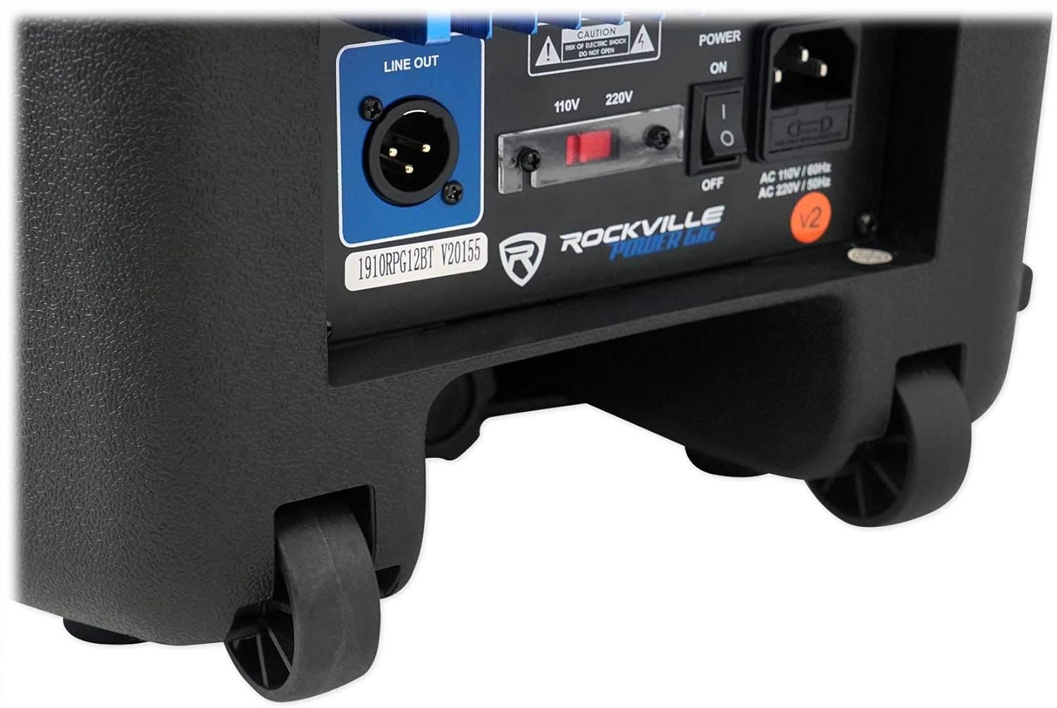 (2) Rockville RPG12BT V2 800W Speakers Bundle with Rockville RFAAW DJ Event Facade, (2) Rockville RCXFM20E-B Mic Cables, (2) Rockville Pro MIc Kit 1 Mic & (2) Rockville Party Stands Speaker (5 Items)