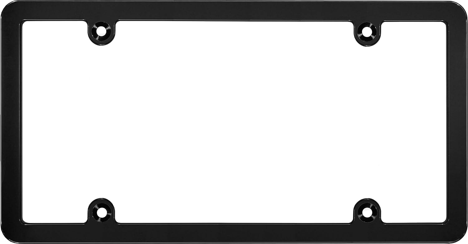 All States-Compatible, American-Made, Premium Quality, Extra Durable Billet Aluminum Machined CAR License Plate Frame - Anodized Black