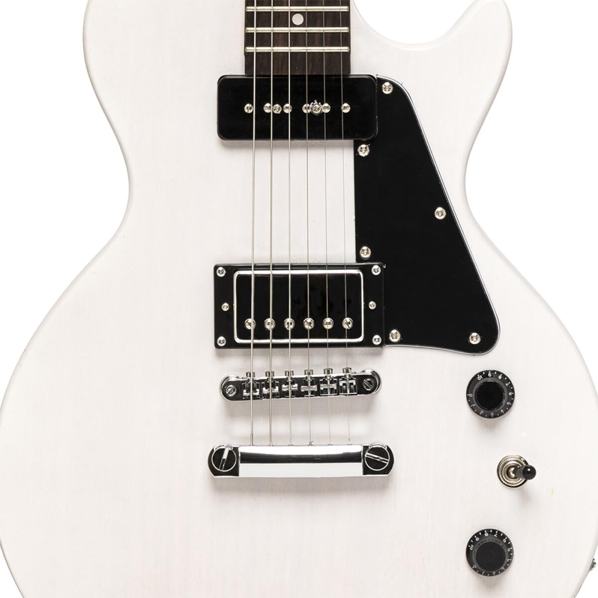 Stagg SEL-HB90 WHB Standard Series Electric Guitar l Solid Mahogany Body l Flat Top l White Finish