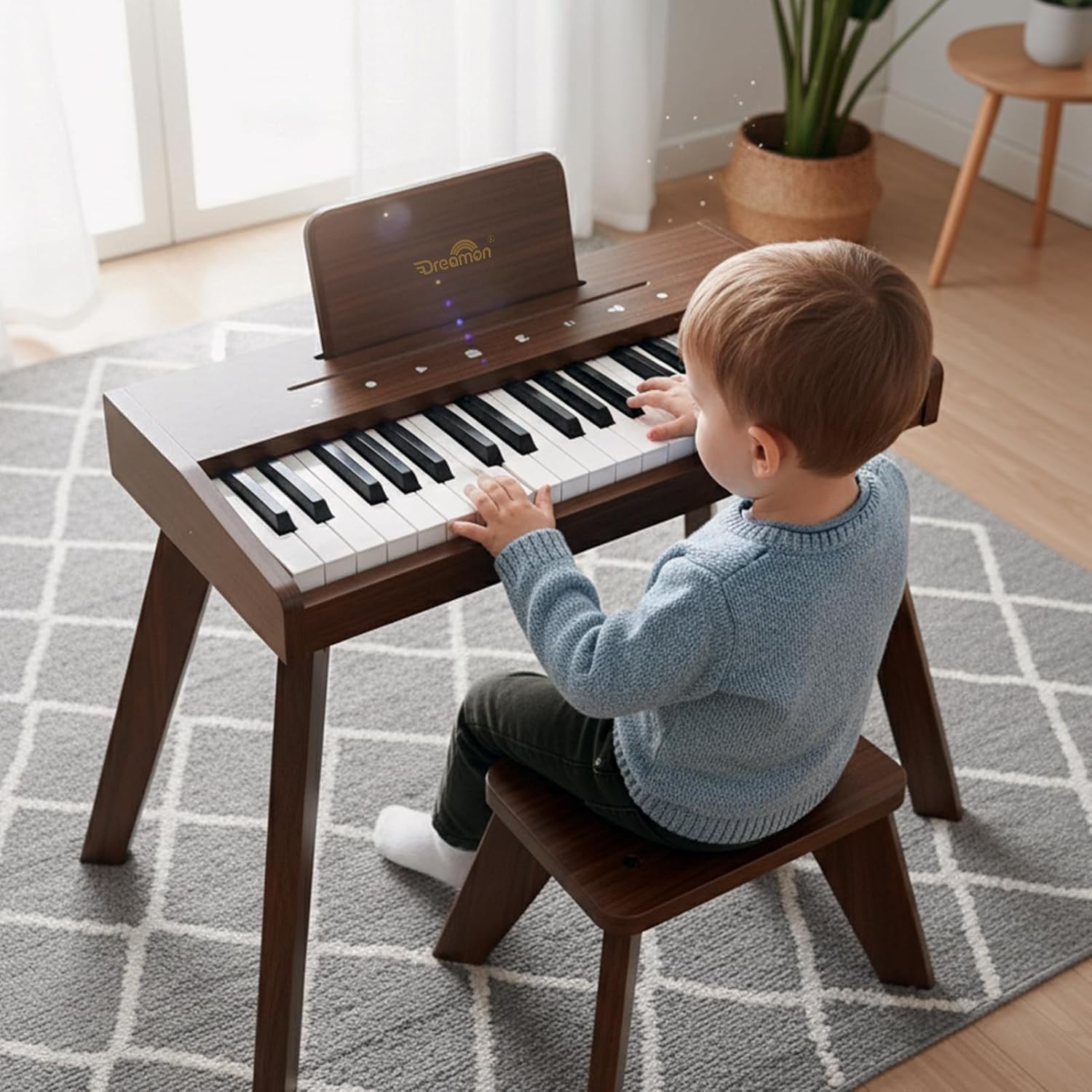 Dreamon Kids Digital Piano Keyboard, Music Educational Instrument Toy, Wood Piano for 3+ Girls and Boys, Christmas & Birthday Gifts for Kids Ages 6-12 Years Old