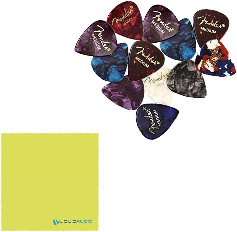 Fender Telecaster Guitar Squier Affinity Series Indian Laurel Fingerboard, Olympic White Bundle with 12x Fender Guitar Picks & Liquid Audio Instrument Polishing Cloth